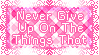 Never give up on the things that make you smile stamp